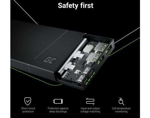 Павербанк Power Bank Green Cell із швидкою зарядкою PowerPlay 10S 10000 мАг 18 Вт