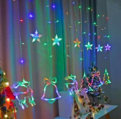 Гирлянда светодиодная штора Рождественская 138 led, 2.5м ширина, мульти цвет