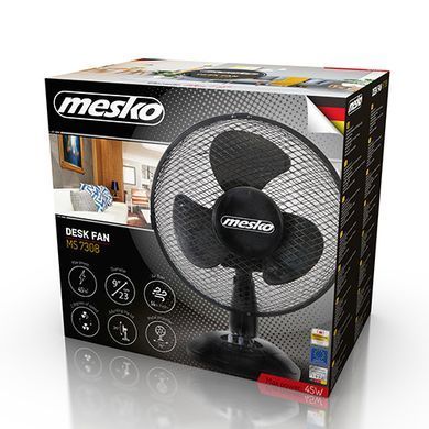 Настільний вентилятор Mesko MS 7308 діам 23см, потужність 45вт