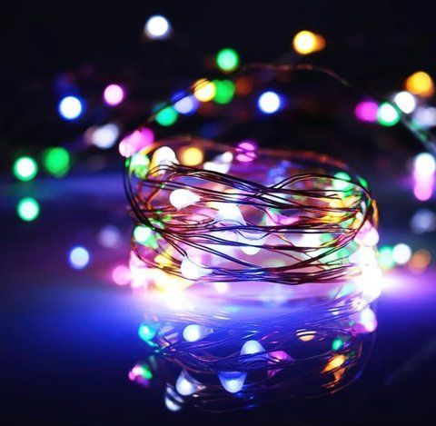 Светодиодная гирлянда нить капля росы 20м 200led батарейки RGB