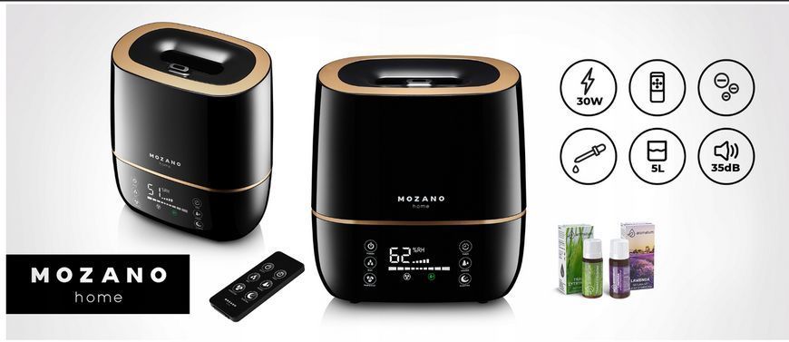 Увлажнитель воздуха Mozano Ultrasonic Air 5L с ароматерапией Black